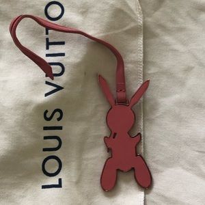 Auth calf metal rabbit bag charm Louis Vuitton 1986